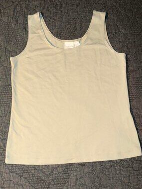Light Beige Basic Scoop Neck Tank Top